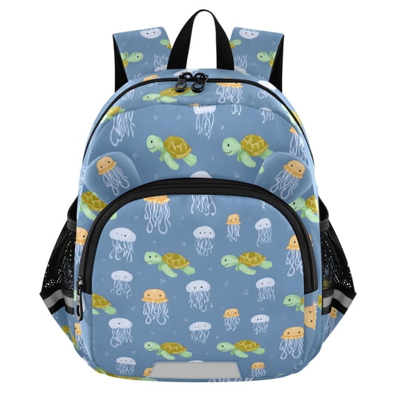 ALAZA Jellyfish Turtle Pattern Mini Backpack School Bookbag Age 3-7 Medium