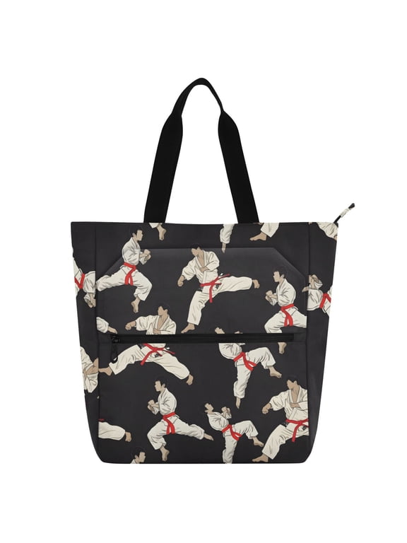 Karate Pattern School Book Bag Kids Tote Bags Handbag