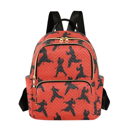 ALAZA Karate Style Red Womens Travel Laptop Backpack Large Daypack Ladies Shoulder Bags S