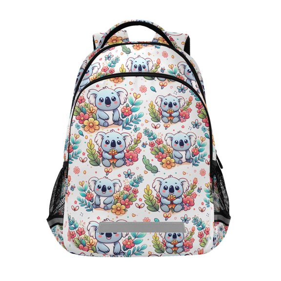 ALAZA Koala and Flowers Plants Backpack Elementary School Bag Bookbag Travel Rucksack
