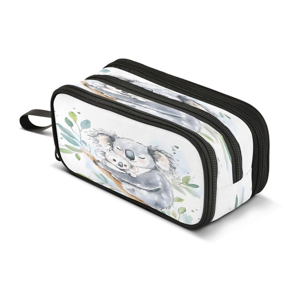 ALAZA Koalas Pencil Case Bag 3 Compartment Pen Pouch Large Storage Holder Box Organizer