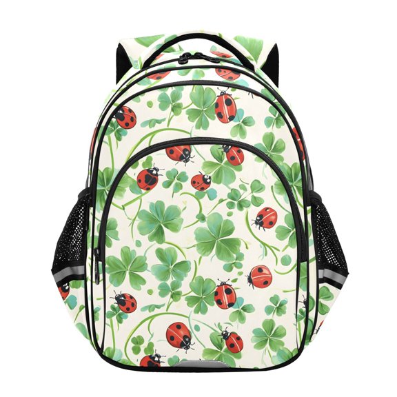 ALAZA Ladybugs Clover Flower School Backpack Elementary Bag Bookbag Travel Rucksack