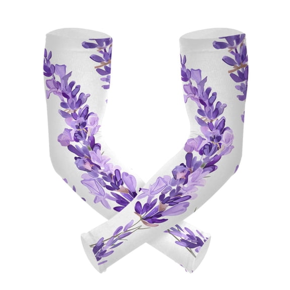 ALAZA Lavender Flowe UV Sun Protection Arm Sleeves UPF 50+ Compression Cooling Sleeve 1 Pair