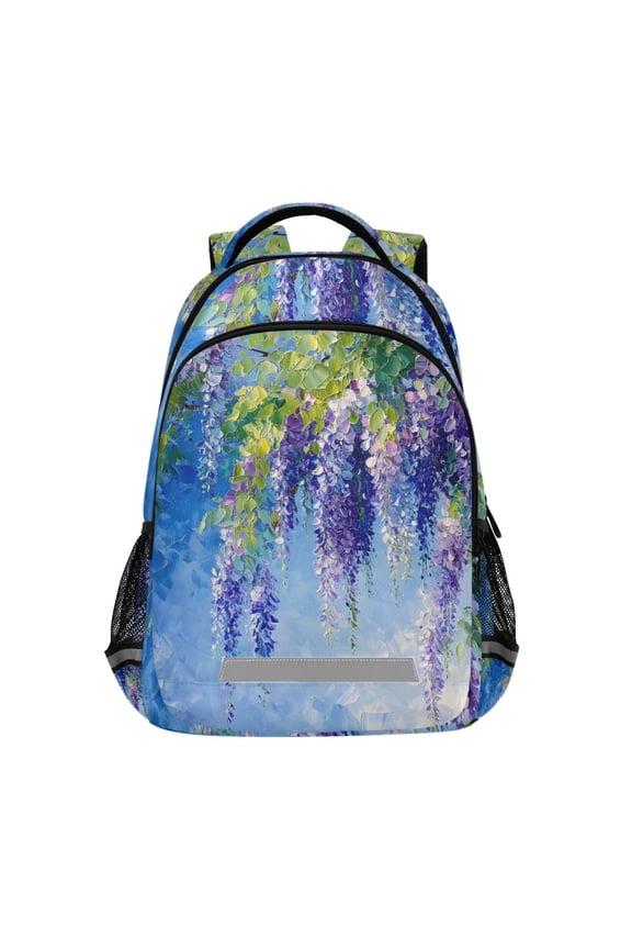 Lavender Oil Paint Backpack Elementary School Bag Bookbag Travel Rucksack