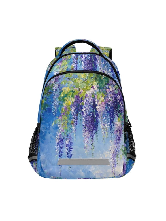 Lavender Oil Paint Backpack Elementary School Bag Bookbag Travel Rucksack