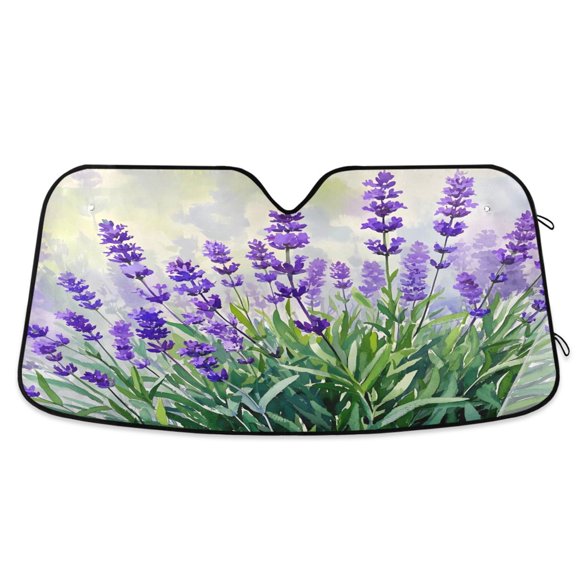 ALAZA Lavender Windshield Sun Shade Car Foldable Sun Visor Block UV Rays Protector 55"x27.6"