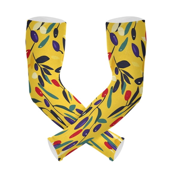 ALAZA Leaf Art Pattern-1 UV Sun Protection Arm Sleeves UPF 50+ Compression Cooling Sleeve 1 Pair