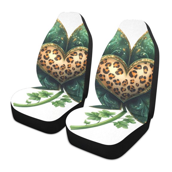 ALAZA Leaf Heart Car Seat Covers 2 PCs Universal Auto Front Seats Interior Protector
