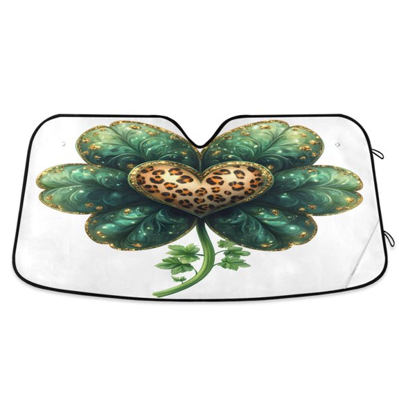 ALAZA Leaf Heart Windshield Sun Shade Car Foldable Sun Visor Block UV Rays Protector 55"x27.6"