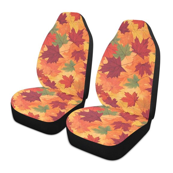 ALAZA Leaves Fall Car Seat Covers 2 PCs Universal Auto Front Seats Interior Protector