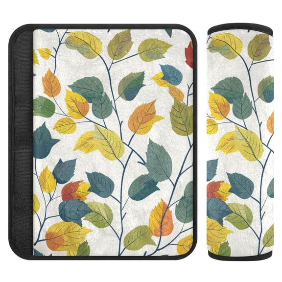 ALAZA Leaves Paint Car Seat Belt Adjuster Neck Covers Shoulder Cushions Pads S