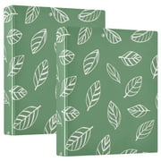 ALAZA Leaves Paint Hardcover 3 Ring Binder 1.5" Round Rings Interior Pockets Binders Organizer 2 Pack