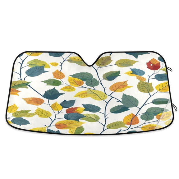 ALAZA Leaves Paint Windshield Sun Shade Car Foldable Sun Visor Block UV Rays Protector 55"x27.6"