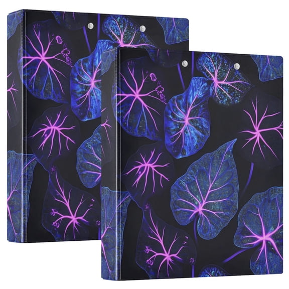 ALAZA Leaves Texture Hardcover 3 Ring Binder 1.5" D-Rings with Interior Pockets Binders School 2 PCs