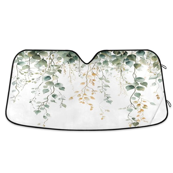 ALAZA Leaves Windshield Sun Shade Car Foldable Sun Visor Block UV Rays Protector 53"x23.5"