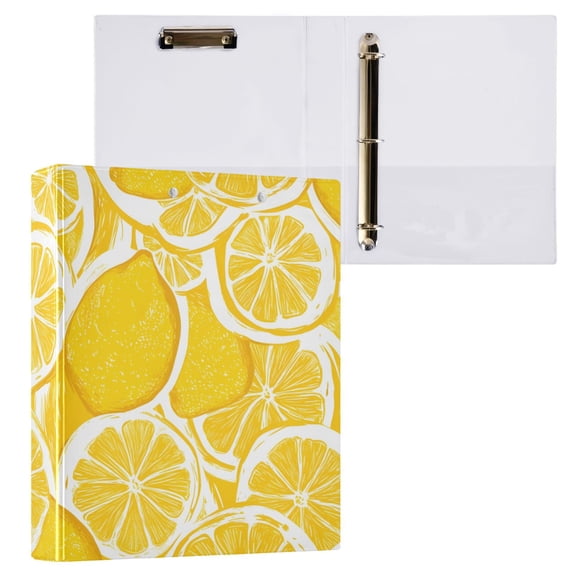 ALAZA Lemon Fruits Hardcover 3 Ring Binder 1.5" Round Rings Interior Pockets Binders Organizer 1 Pack