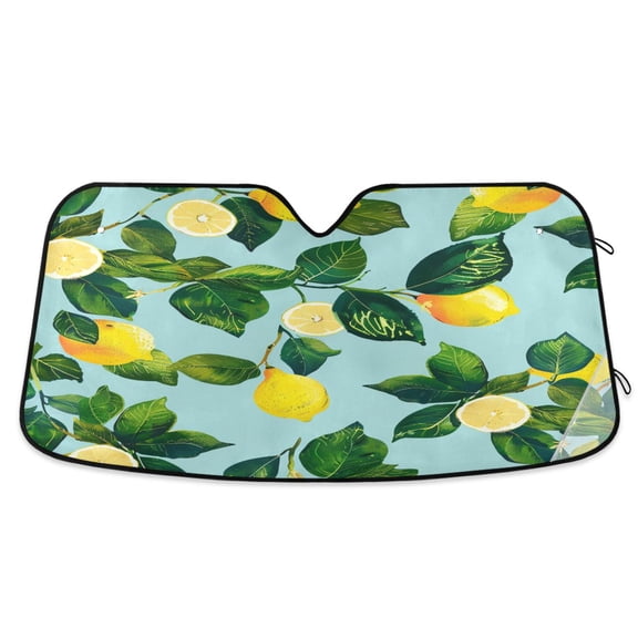 ALAZA Lemon Leaves Windshield Sun Shade Car Foldable Sun Visor Block UV Rays Protector 55"x27.6"