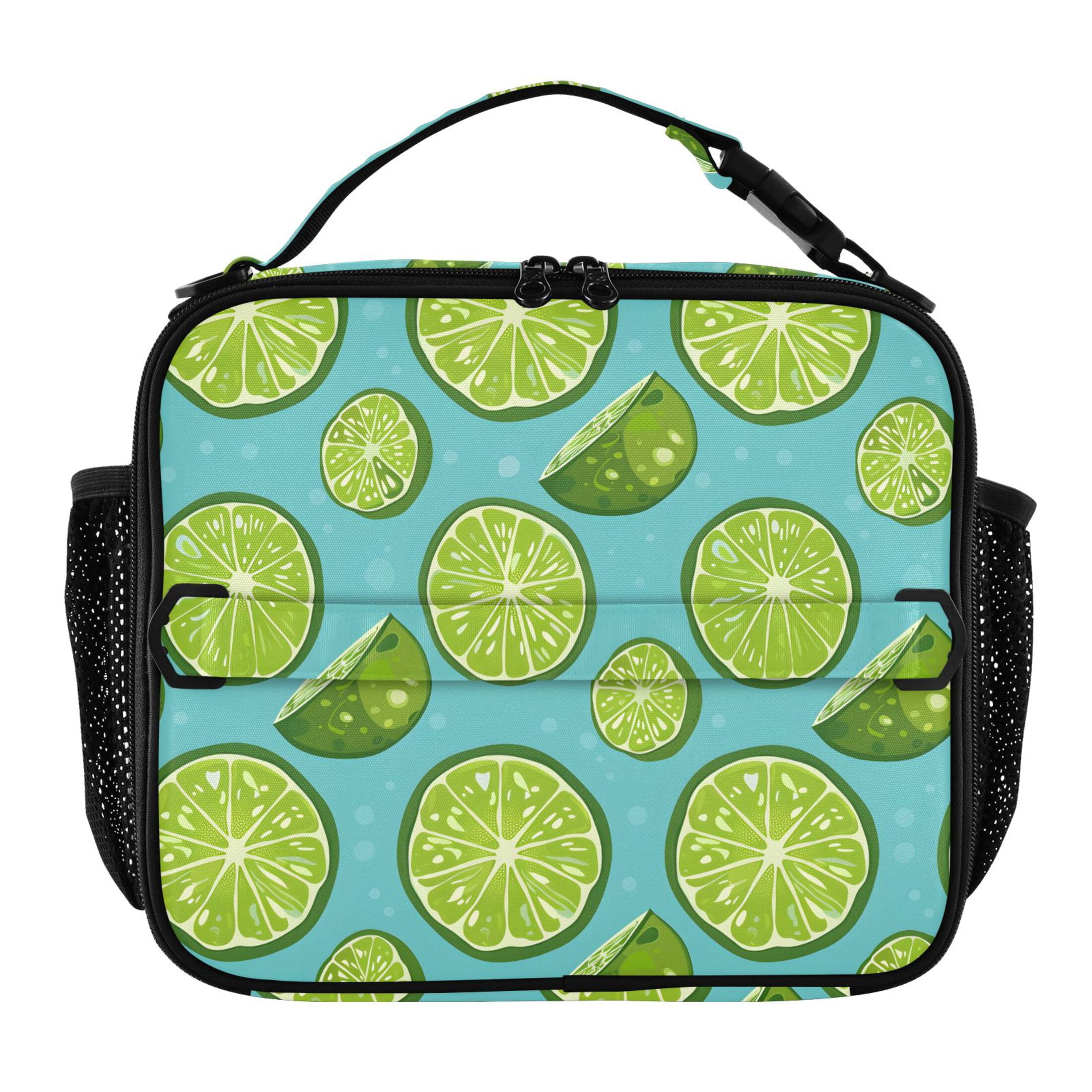 ALAZA Lemon Pattern Lunch Box Insulated Lunch Bag Cooler Tote with ...