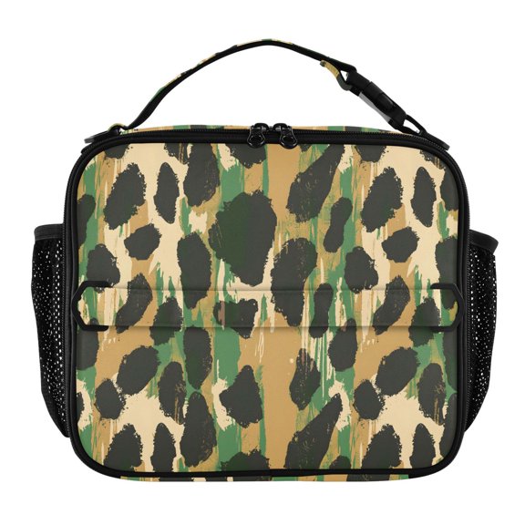 ALAZA Leopard Animals Skin Lunch Box Insulated Lunch Bag Cooler Tote with Shoulder Strap
