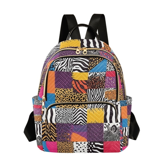 ALAZA Leopard Checkered Pattern Womens Travel Laptop Backpack Large Daypack Ladies Shoulder Bags M