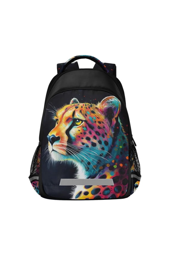 Leopard Colorful Backpack Elementary School Bag Bookbag Travel Rucksack