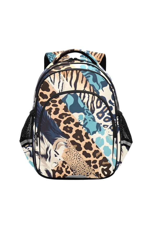 Leopard Print School Backpack Elementary Bag Bookbag Travel Rucksack