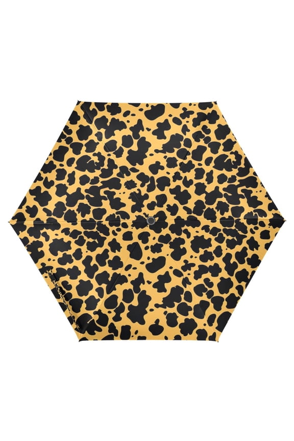 Leopard Print UPF 50+ Compact Folding Umbrella for Rain Travel Umbrella Packable