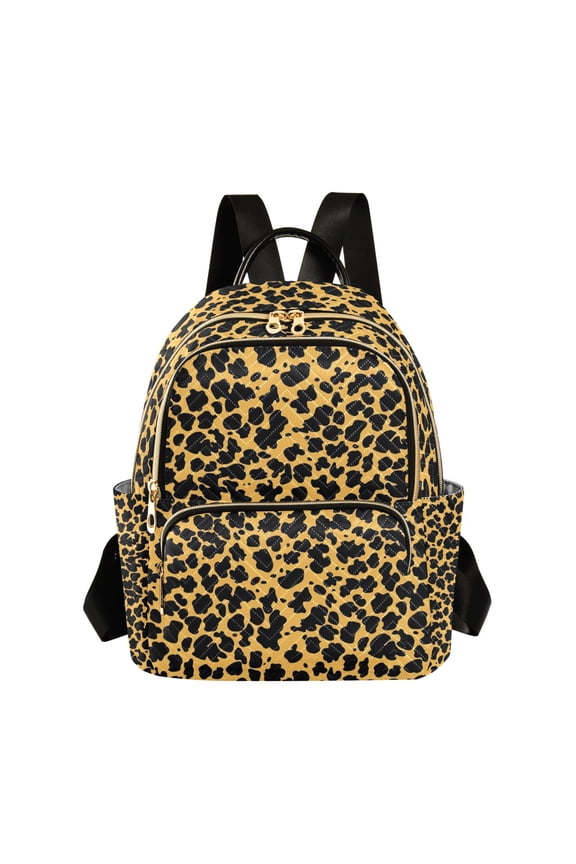 Leopard Print Womens Travel Laptop Backpack Large Daypack Ladies Shoulder Bags S