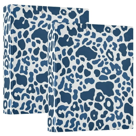 ALAZA Leopard Print-a2 Hardcover 3 Ring Binder 1.5" Round Rings Interior Pockets Binders Organizer 2 Pack