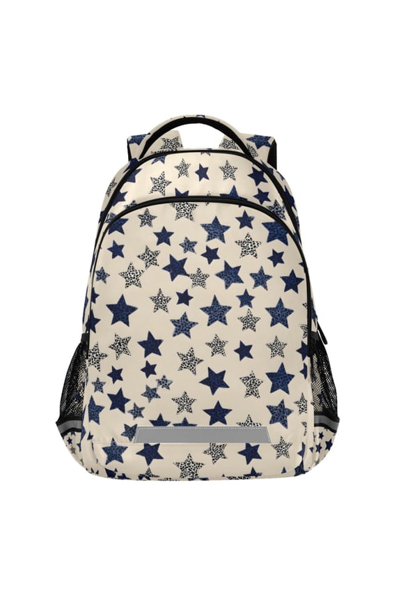 Leopard Stars Pattern Backpack Elementary School Bags Student Bookbag Travel Rucksack
