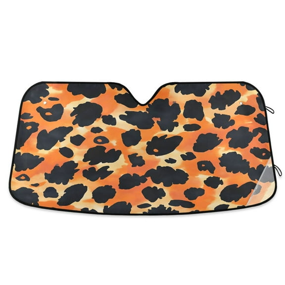 ALAZA Leopard Watercolor Windshield Sun Shade Car Foldable Sun Visor Block UV Rays Protector 55"x27.6"