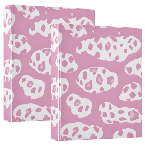 ALAZA Leopard-a1 Pattern Hardcover 3 Ring Binder 1.5" Round Rings Interior Pockets Binders Organizer 2 Pack
