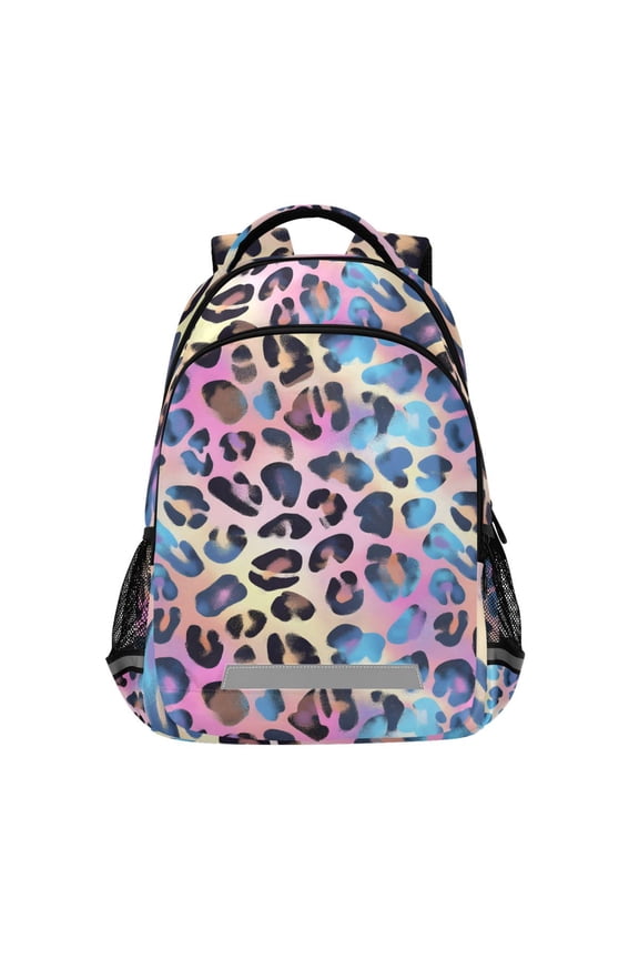 Leopard-a2 Print Backpack Elementary School Bag Bookbag Travel Rucksack