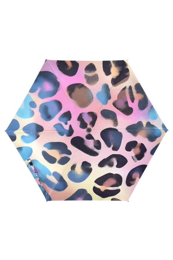 Leopard-a2 Print UPF 50+ Compact Folding Umbrella for Rain Travel Umbrella Packable