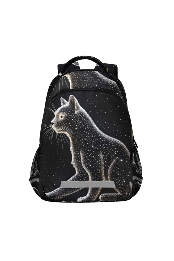 Leopard with Shiny Backpack Elementary School Bag Bookbag Travel Rucksack
