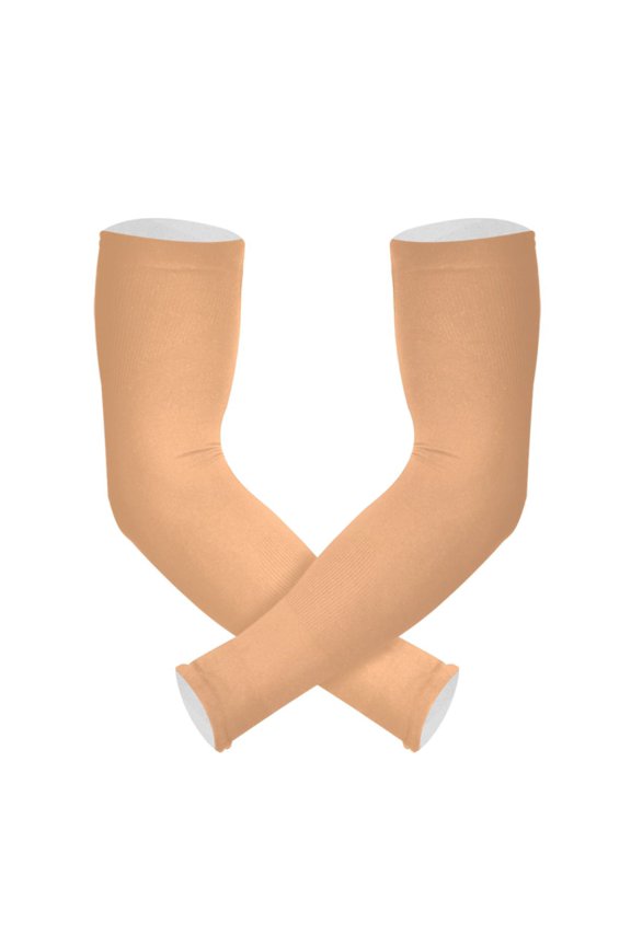 Light Orange UV Sun Protection Arm Sleeves UPF 50+ Compression Cooling Sleeve 1 Pair