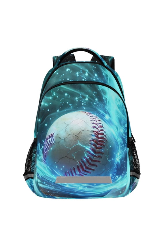 Lighting Baseball Pattern Backpack Elementary School Bags Student Bookbag Travel Rucksack