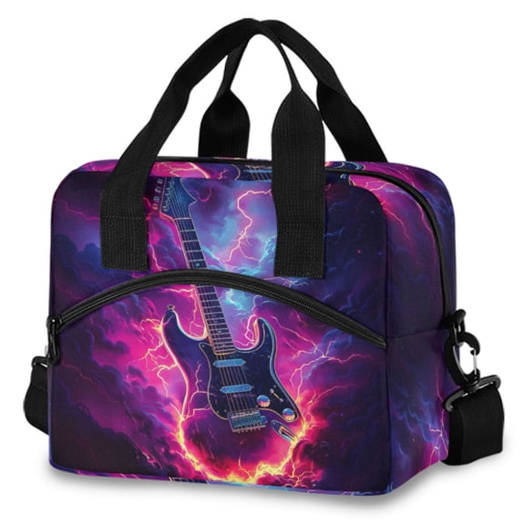 ALAZA Lightning Guitar Insulated Lunch Box Large Reusable Cooler Bag with Shoulder Strap