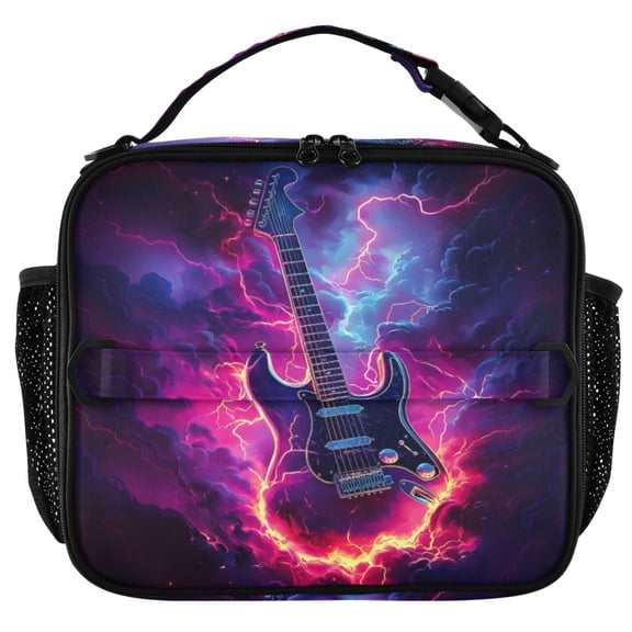 ALAZA Lightning Guitar Insulated Lunch Box Lunch Bag Cooler Tote with Shoulder Strap