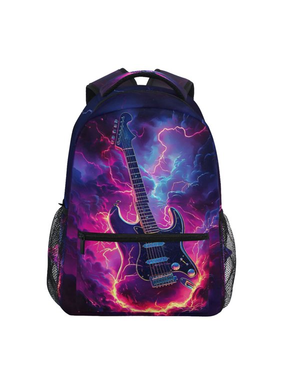 Lightning Guitar Pattern Kids School Backpack Elementary Student Bookbag Laptop Bags Travel Daypack for Girls Boys