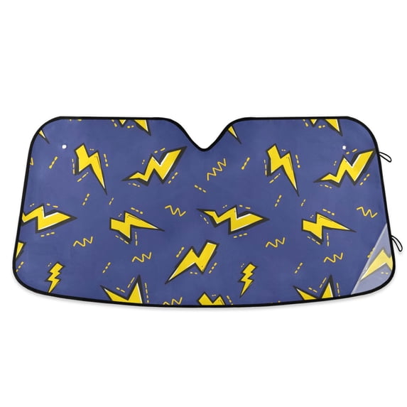 ALAZA Lightning Pattern Car Windshield Sun Shade Foldable UV Ray Sunshade Visor Protector 53 x 23.5in
