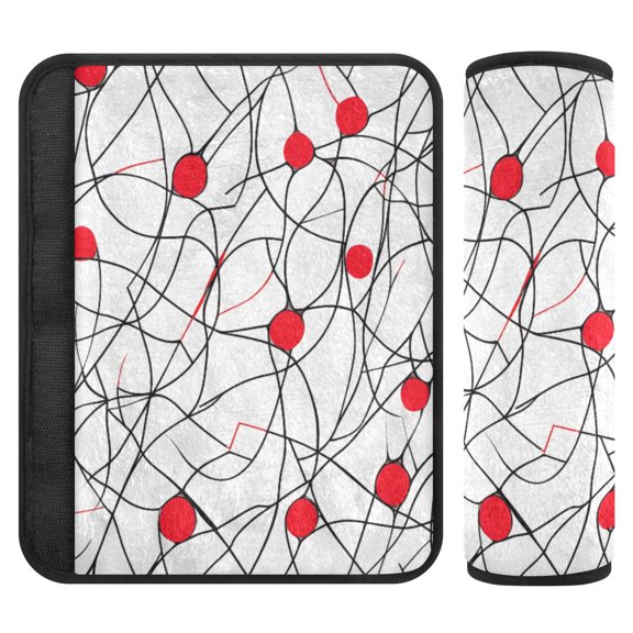 ALAZA Line Art Car Seat Belt Adjuster Neck Covers Shoulder Cushions Pads M