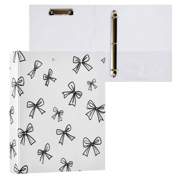 ALAZA Line Bows Hardcover 3 Ring Binder 1.5" Round Rings Interior Pockets Binders Organizer 1 Pack
