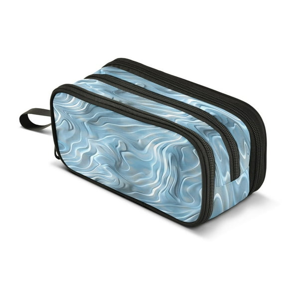 ALAZA Liquid Art Print Pencil Case Bag 3 Compartment Pen Pouch Large Storage Holder Box Organizer