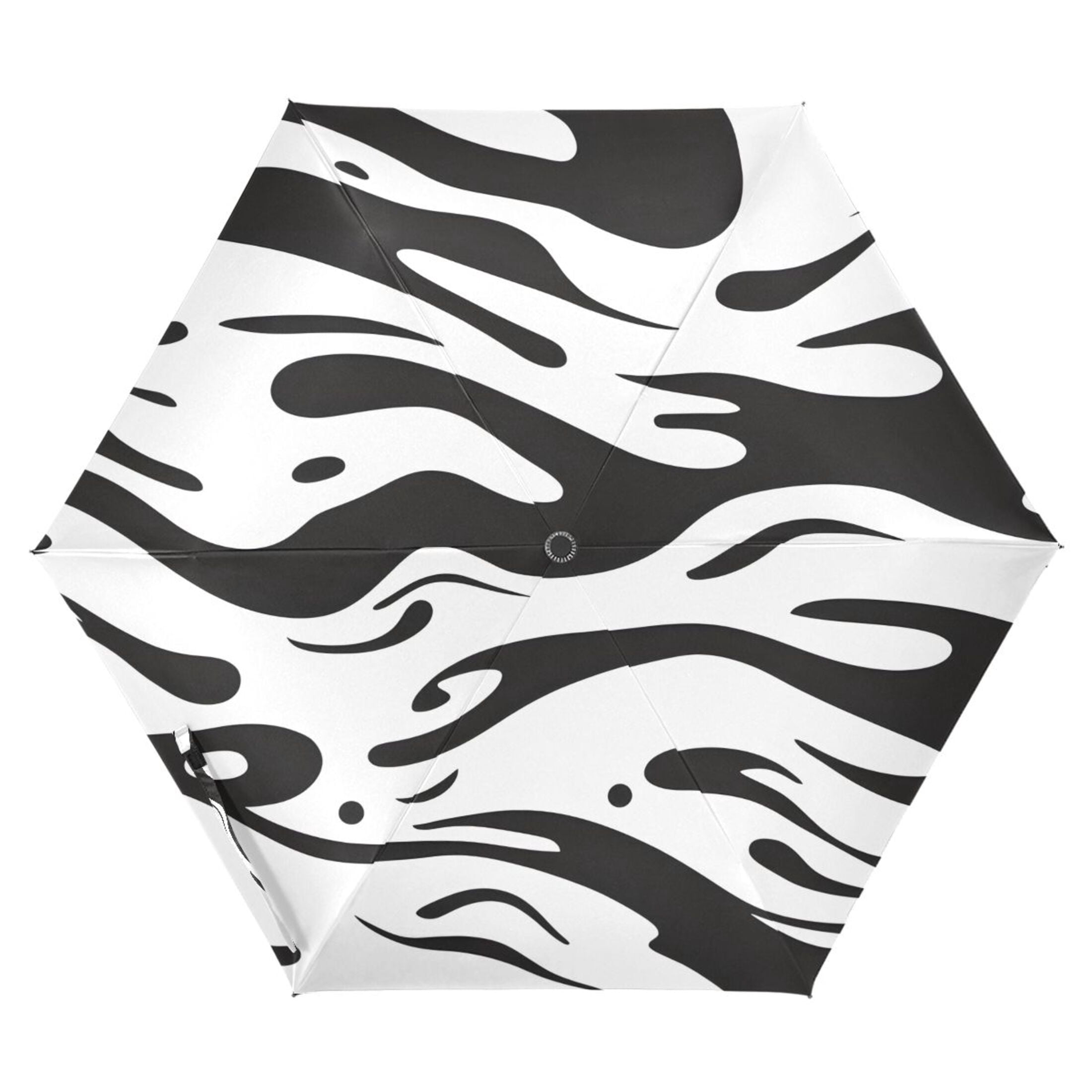 ALAZA Liquid Wave Pattern UPF 50+ Compact Folding Umbrella for Rain Travel Umbrella Packable