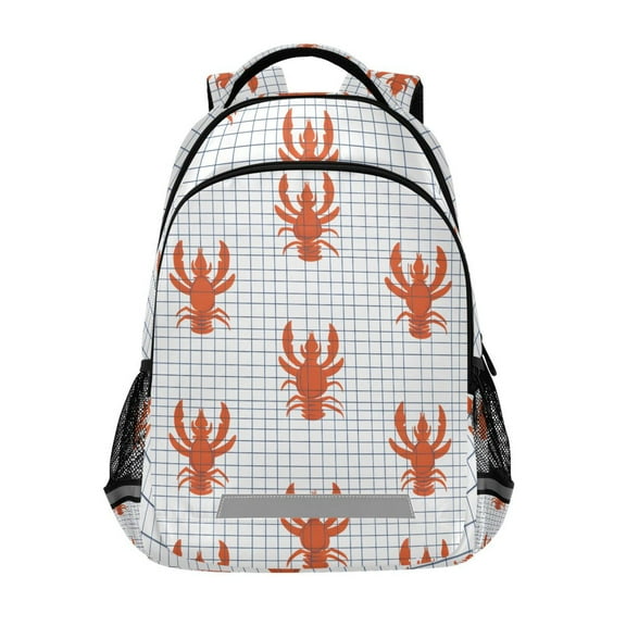ALAZA Lobsters Checkered Backpack Elementary School Bag Bookbag Travel Rucksack