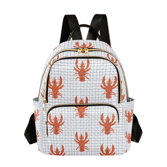 ALAZA Lobsters Checkered Womens Travel Laptop Backpack Large Daypack Ladies Shoulder Bags M
