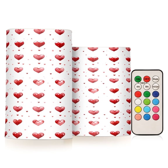 ALAZA Love Heart 2 PCs LED Flickering Flameless Candles with Remote Timer Battery Operated Candle