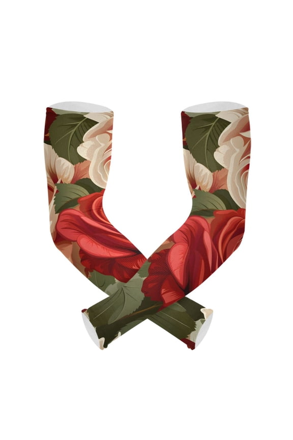 Luxury Roses Flower UV Sun Protection Arm Sleeves UPF 50+ Compression Cooling Sleeve 1 Pair