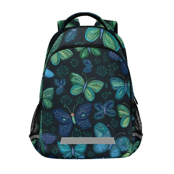 ALAZA Magic Butterfly Green Backpack Elementary School Bag Bookbag Travel Rucksack